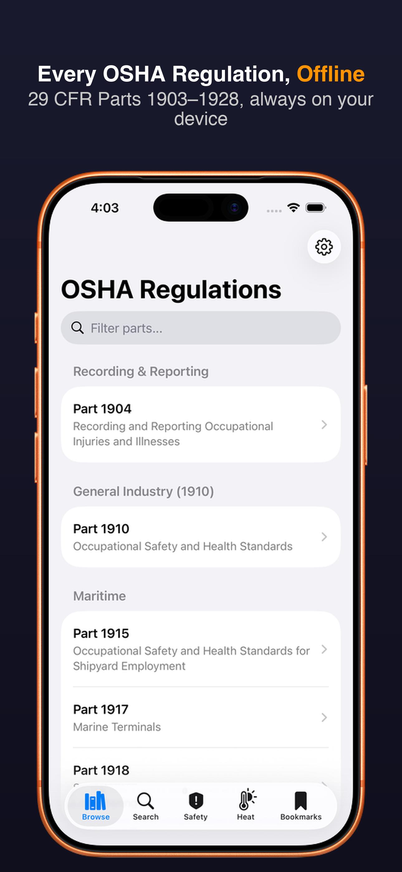 OSHA Reference screenshot 1