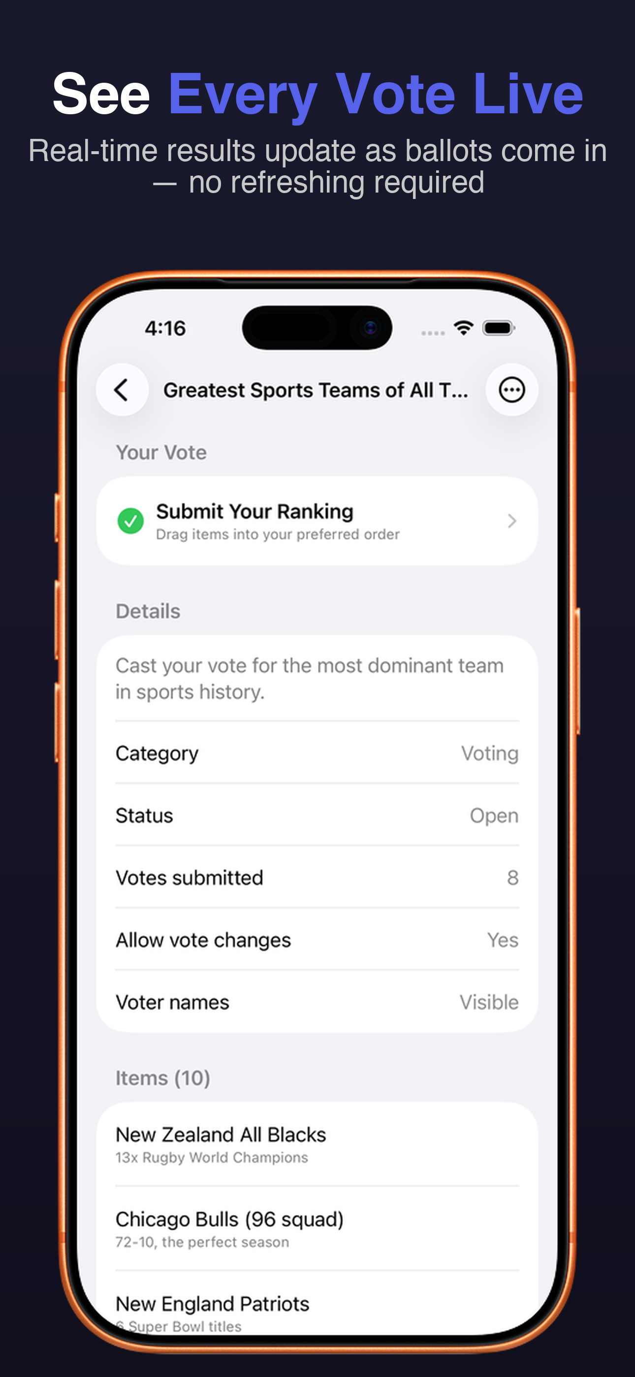 Ranked Choice: Group Vote screenshot 2