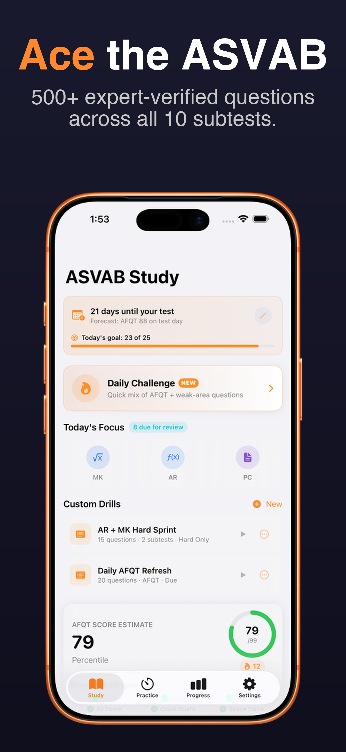 ASVAB: Military Study Guide screenshot